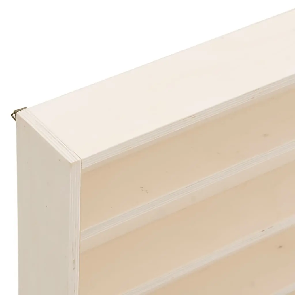 Wooden Wall Mounted Display Case with Doors 4 Shelves