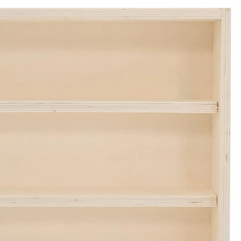 Wooden Wall Mounted Display Case with Doors 4 Shelves