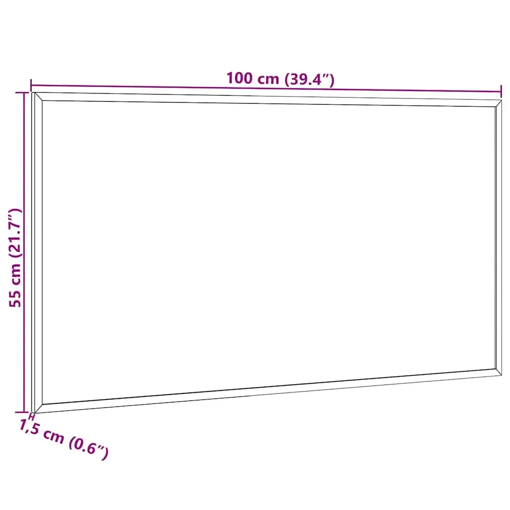 Magnetic Whiteboard Lacquer-Coated Surface Pine Wood Frame 100x55cm