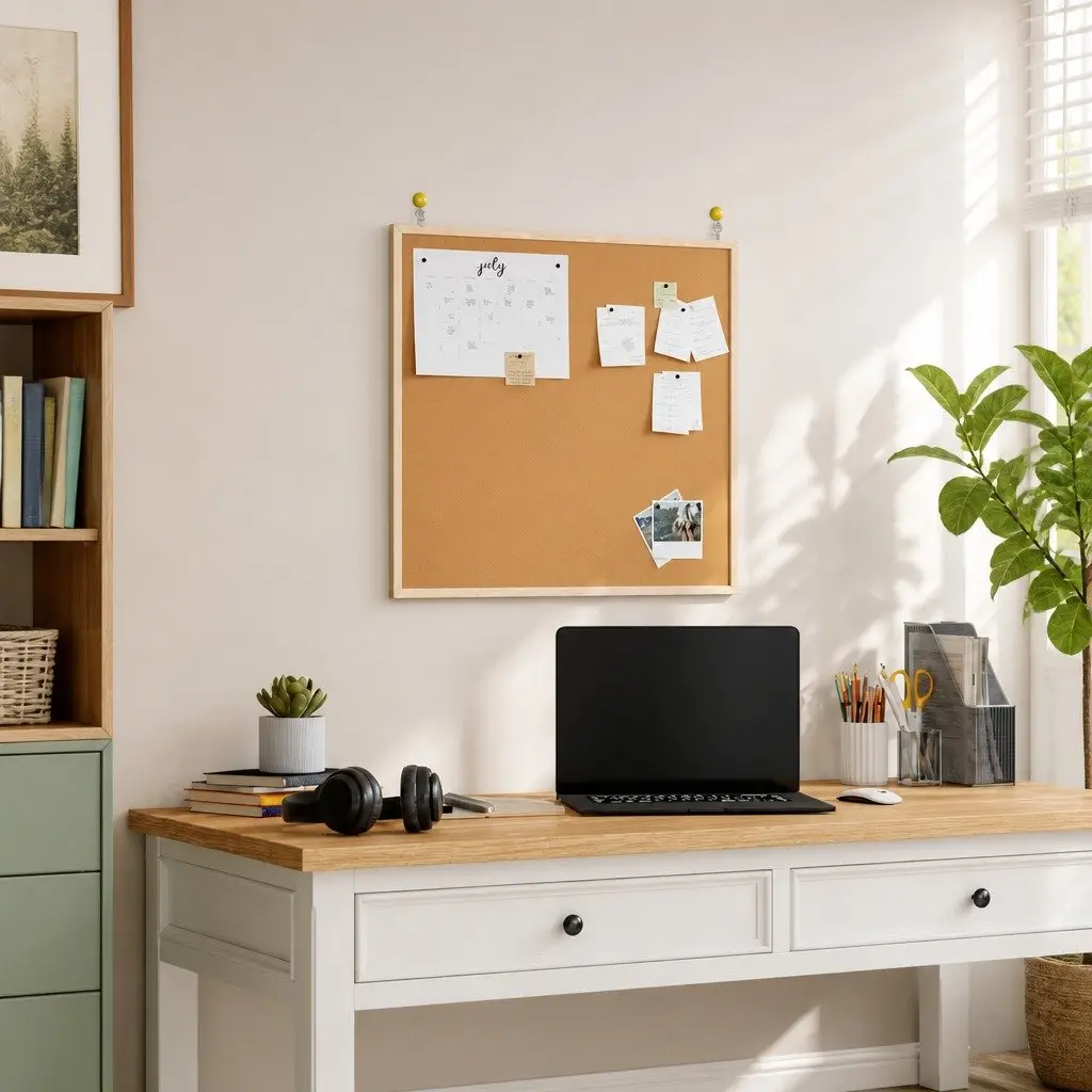 Cork Board Notice Pinboard 60x55cm with Pine Frame