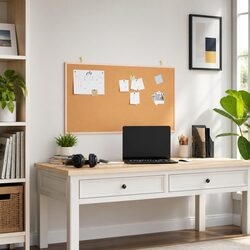 Cork Board Bulletin Display with Solid Pine Wood Frame 100x55 cm Wall Mount