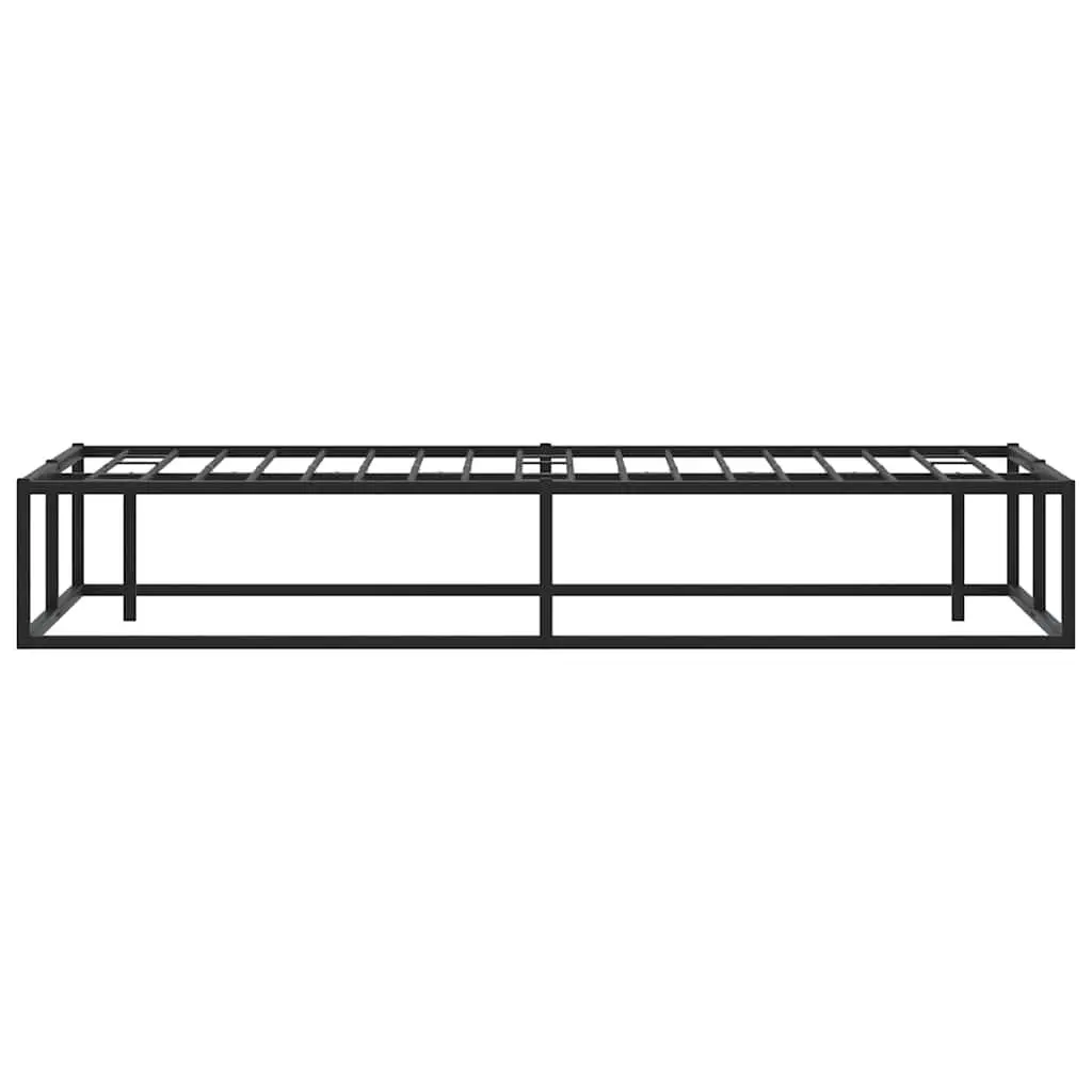 Metal Bed Frame Slatted Base 137x187 cm Black Storage Space