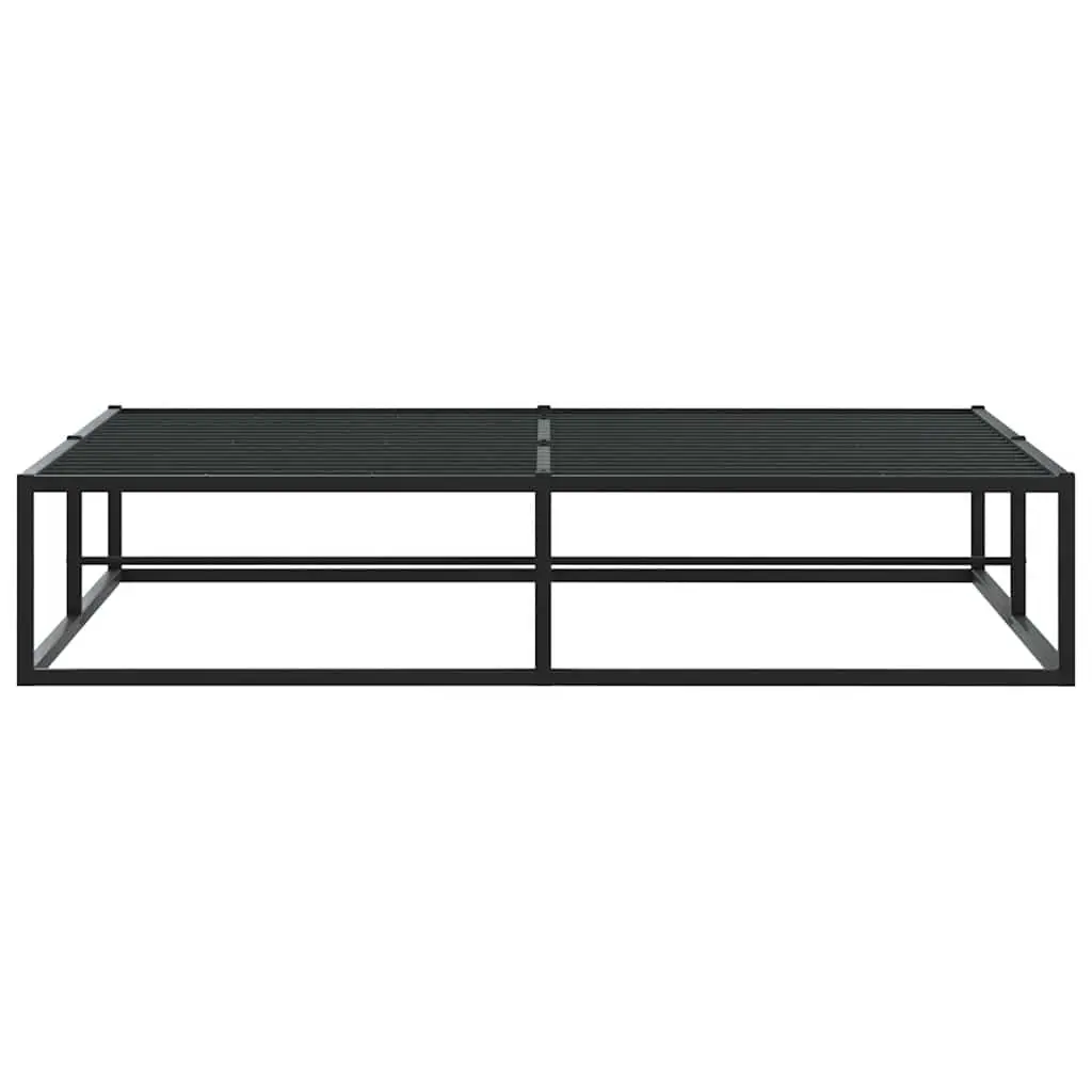 Metal Bed Frame Black Slatted Base 153x203 cm with Storage Space