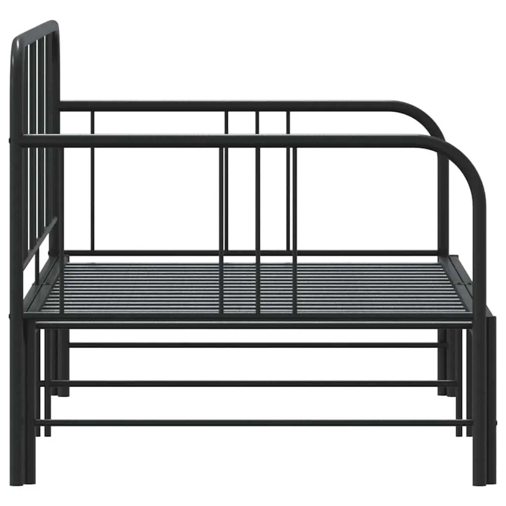 Black Metal Daybed with Trundle for Guests