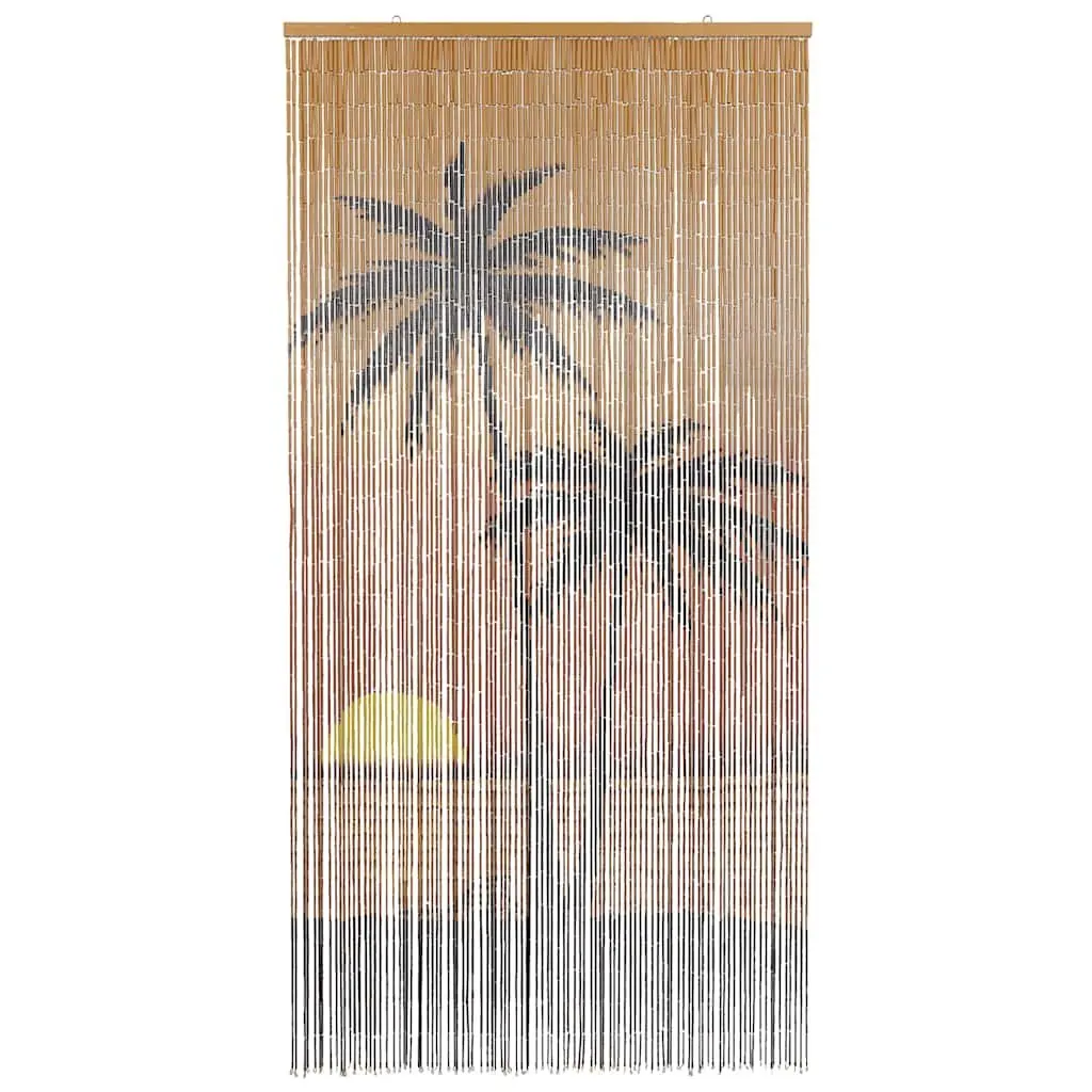Insect Door Curtain Double-Sided Palm Tree Print 100x200 cm Bamboo Fly Screen