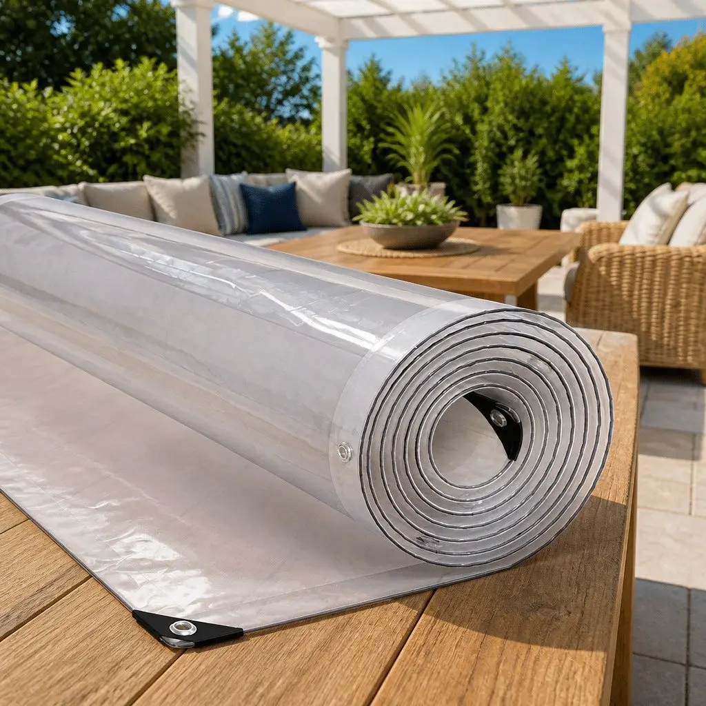 Clear Polyethylene Tarpaulin with Eyelets 3x6m Waterproof Garden Outdoor Cover