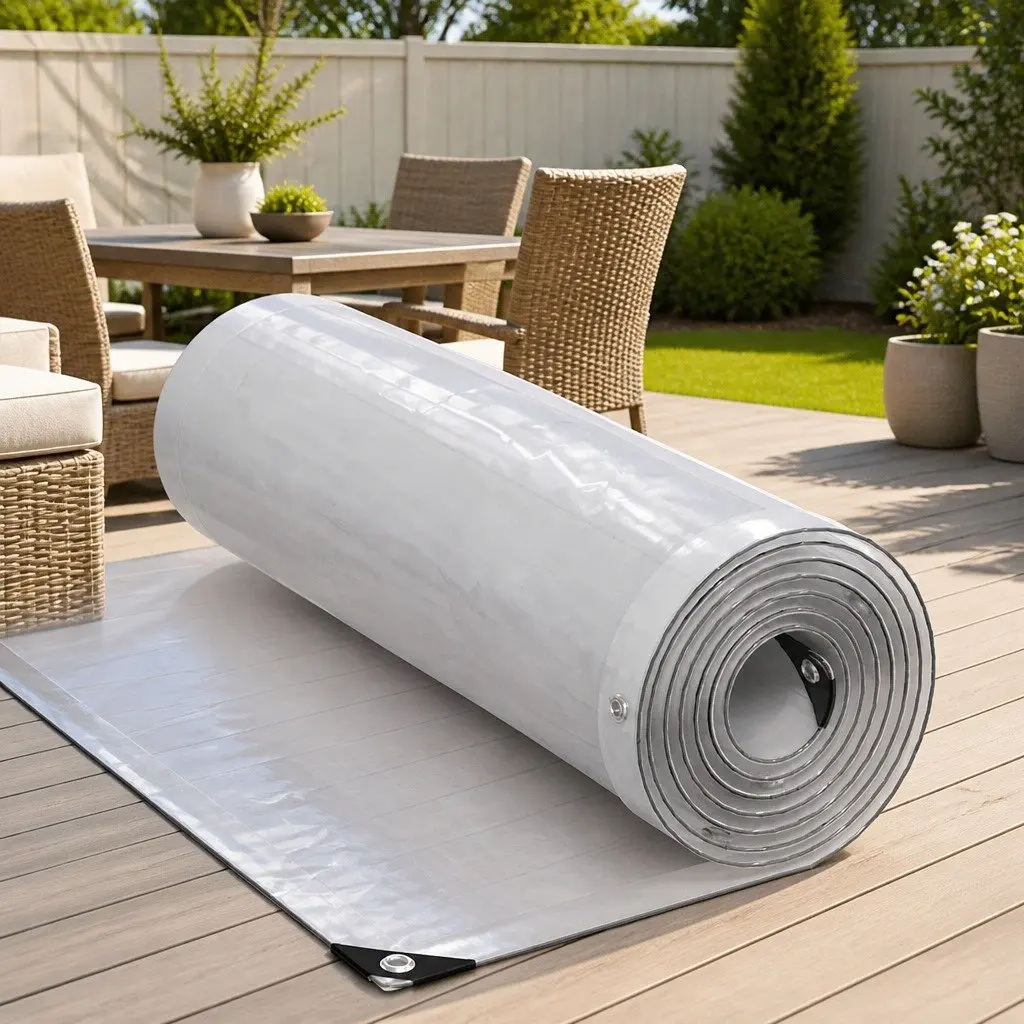 Clear Tarpaulin with Eyelets 3x8m Polyethylene Transparent Waterproof Cover