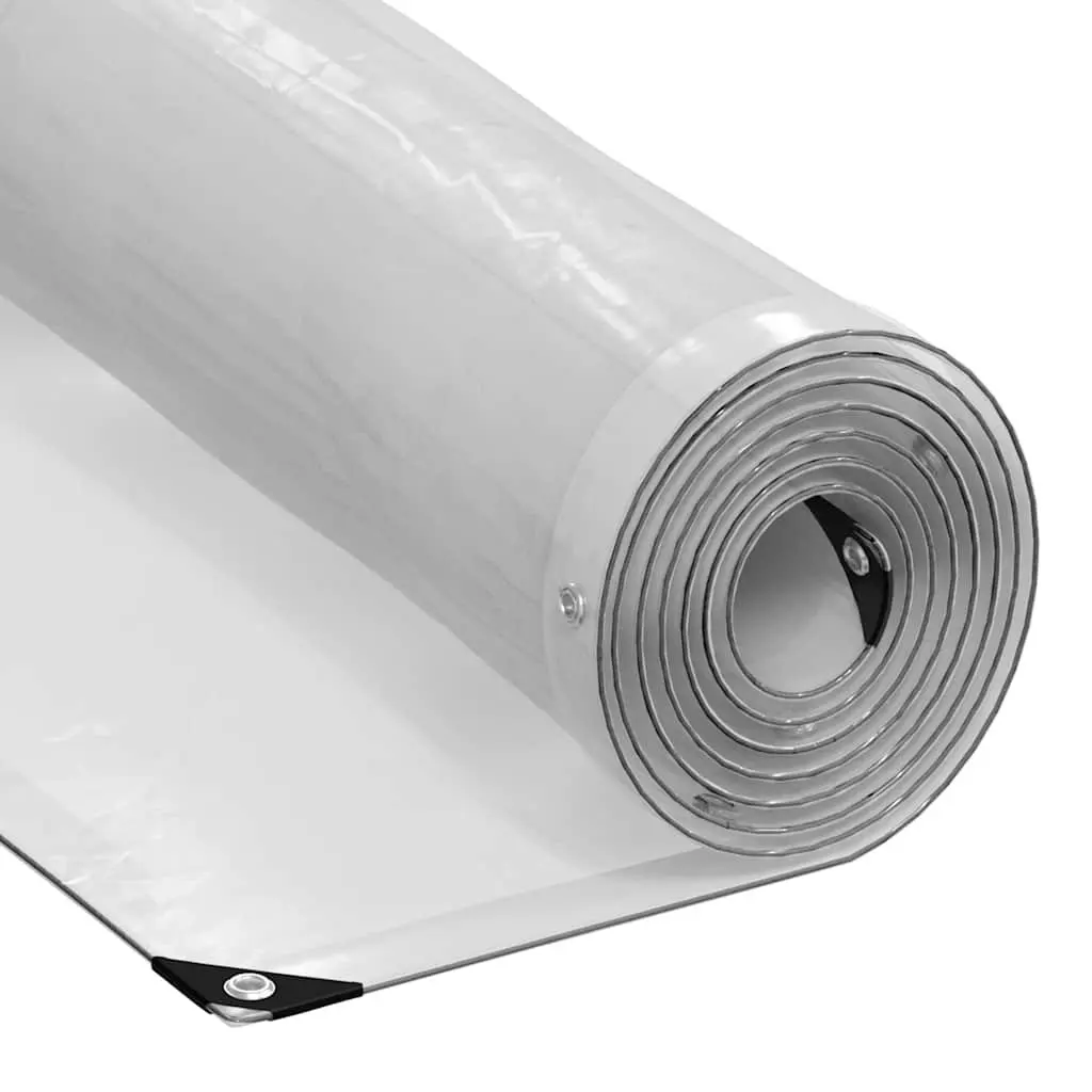 Clear Tarpaulin Waterproof Cover with Eyelets 3x8m Polyethylene Transparent