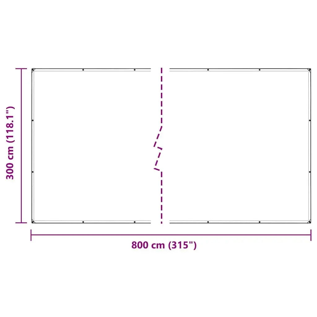 Clear Tarpaulin Waterproof Cover with Eyelets 3x8m Polyethylene Transparent