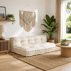 Pallet Sofa Cushion 2 pcs Cream 120 x 80 x 38 cm Modern Indoor Outdoor Seating