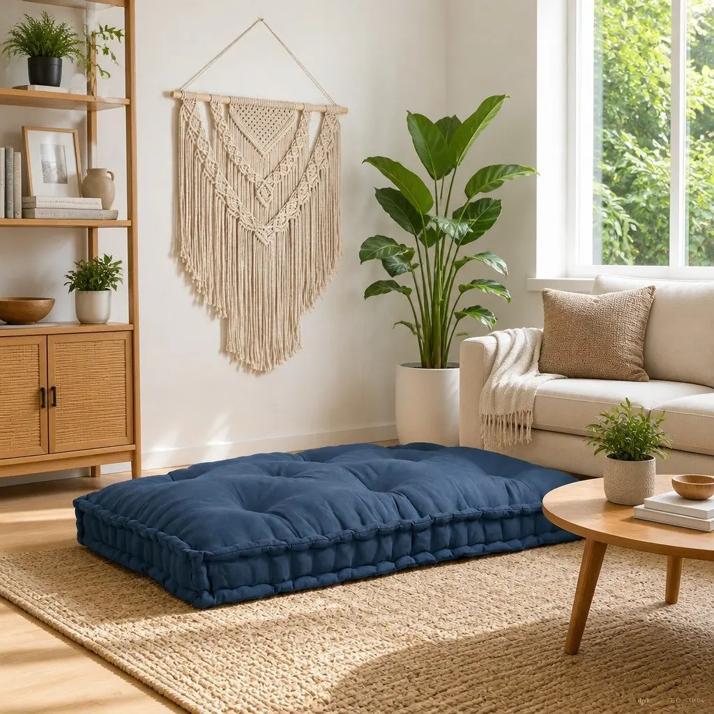 Blue Pallet Sofa Cushion 120 x 80 x 12 cm