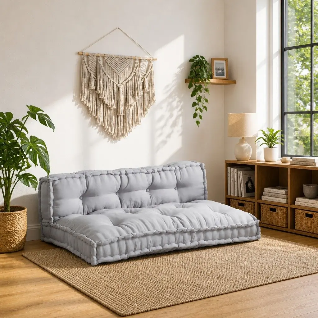 Grey Pallet Sofa Cushion Set for 2 pcs 120x80x38cm