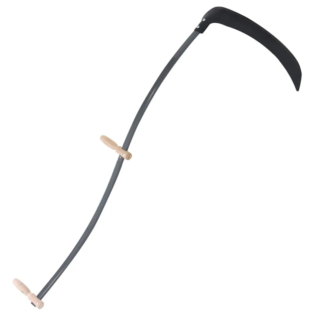 Scythe Curved Steel Blade 145cm Garden Tool with Grinding Stone for Grass Cutting and Weeds Removal