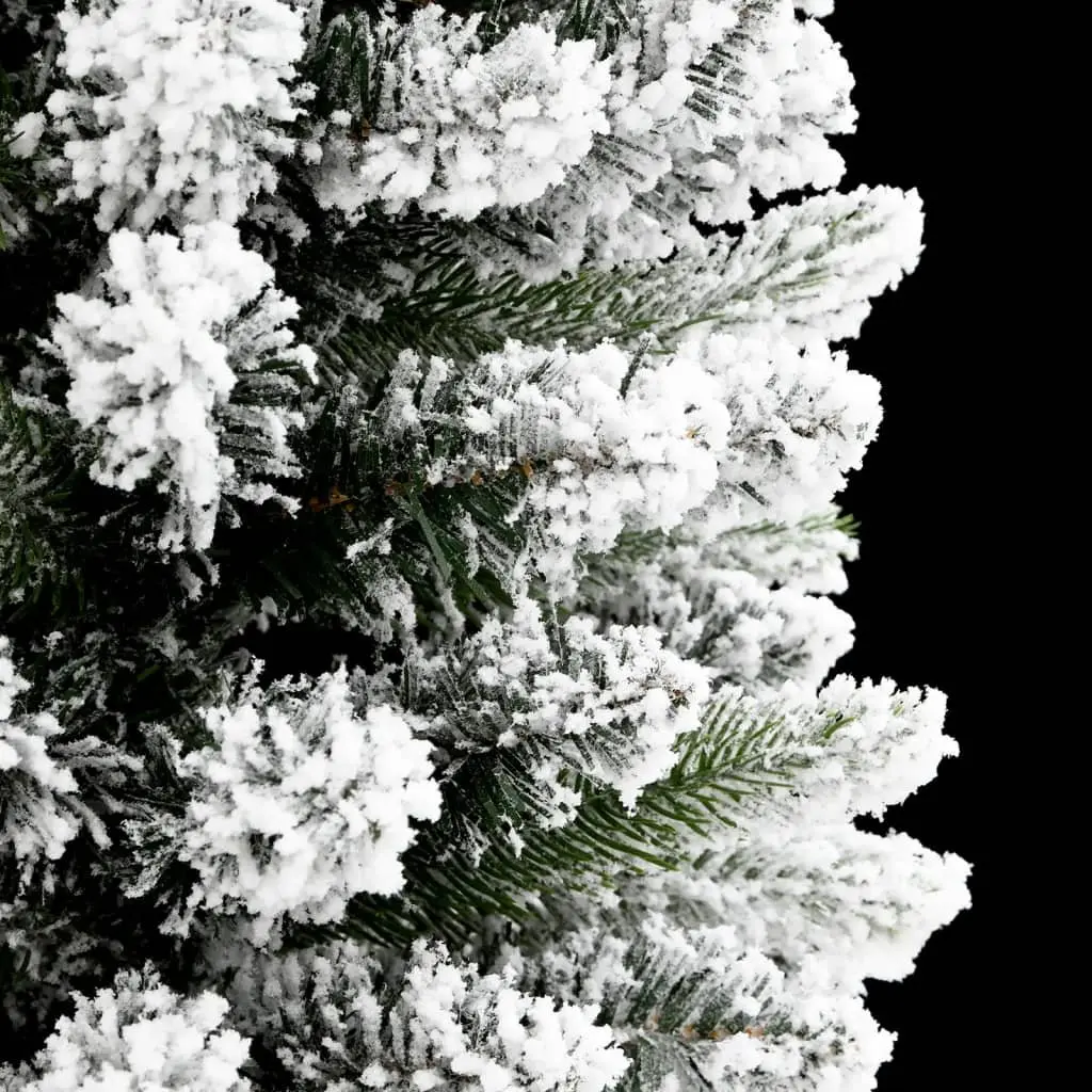 Artificial Slim Christmas Tree Flocked White Snow 150cm Bushy Realistic