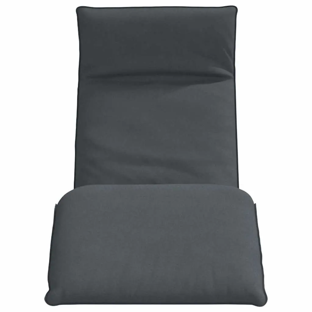 Folding Sun Lounger Anthracite Portable Reclining Garden Beach Chair 5 Positions