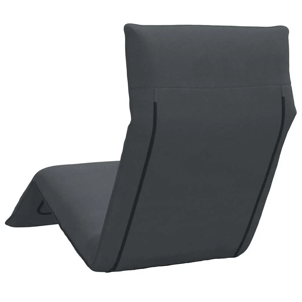 Folding Sun Lounger Anthracite Portable Reclining Garden Beach Chair 5 Positions