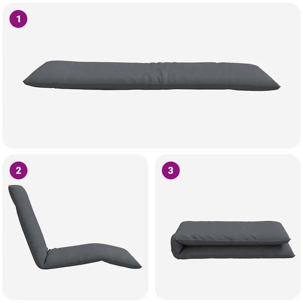 Folding Sun Lounger Anthracite Portable Reclining Garden Beach Chair 5 Positions