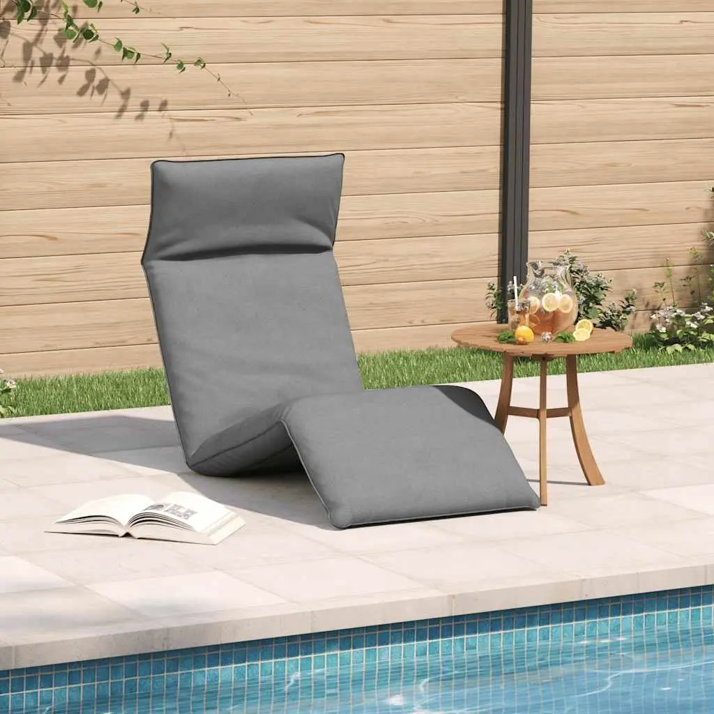 Folding Garden Lounger Adjustable Grey Reclining Chair 5 Positions Outdoor Relaxation