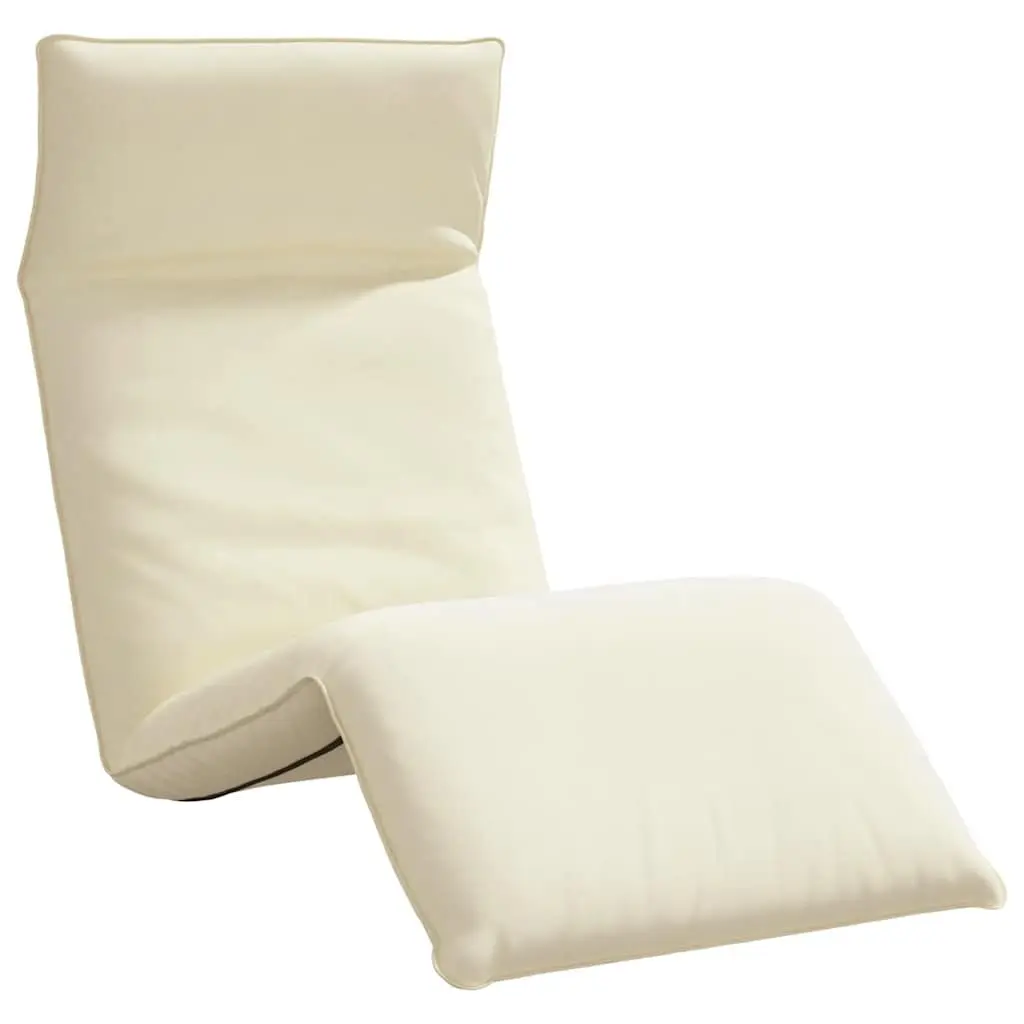 Folding Sun Lounger Reclining Chair Garden Beach Outdoor Seating Cream 5