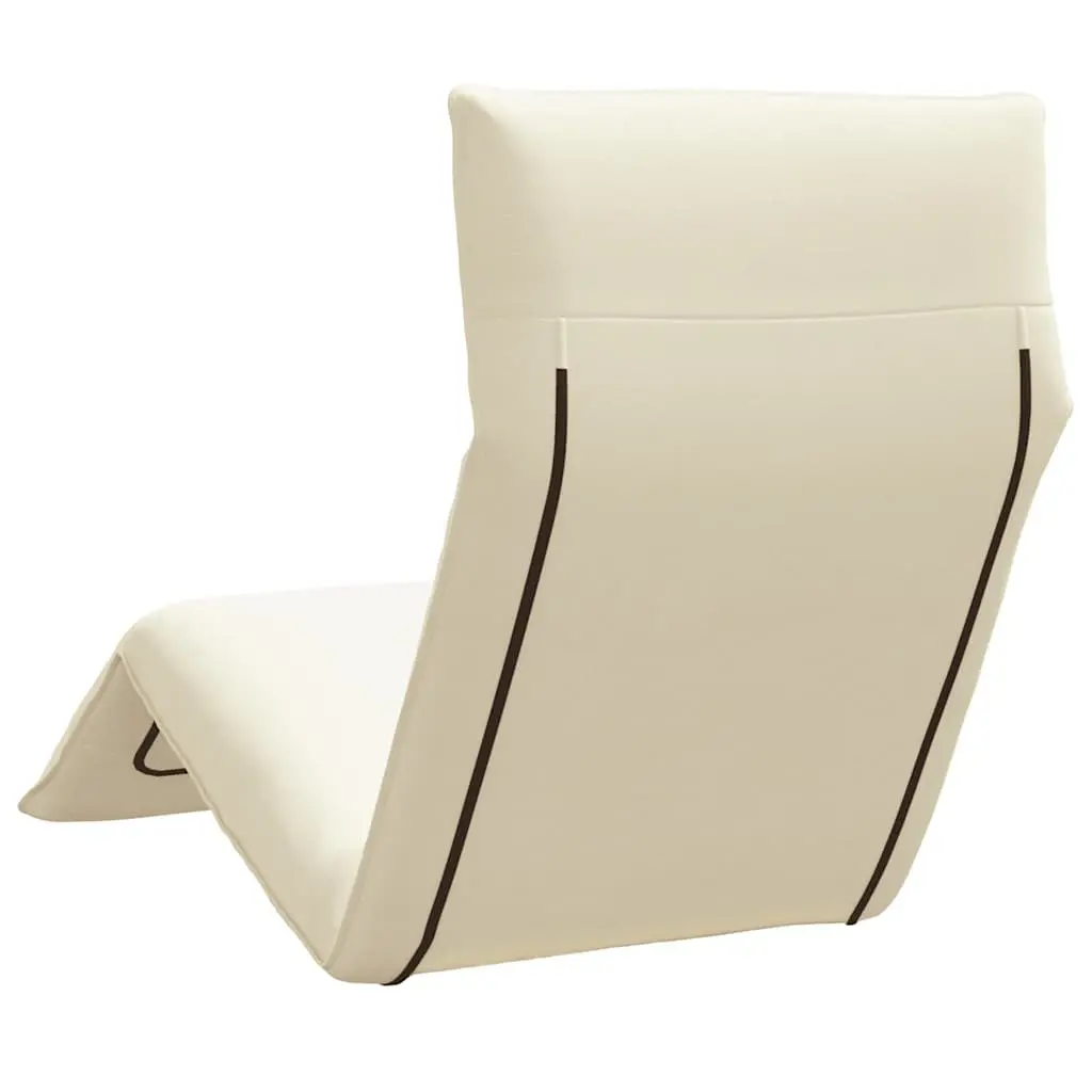 Folding Sun Lounger Reclining Chair Garden Beach Outdoor Seating Cream 5
