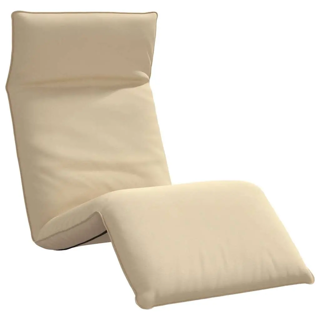 Folding Sun Lounger Beige Reclining Outdoor Chair 175 x 54 x 8.5 cm