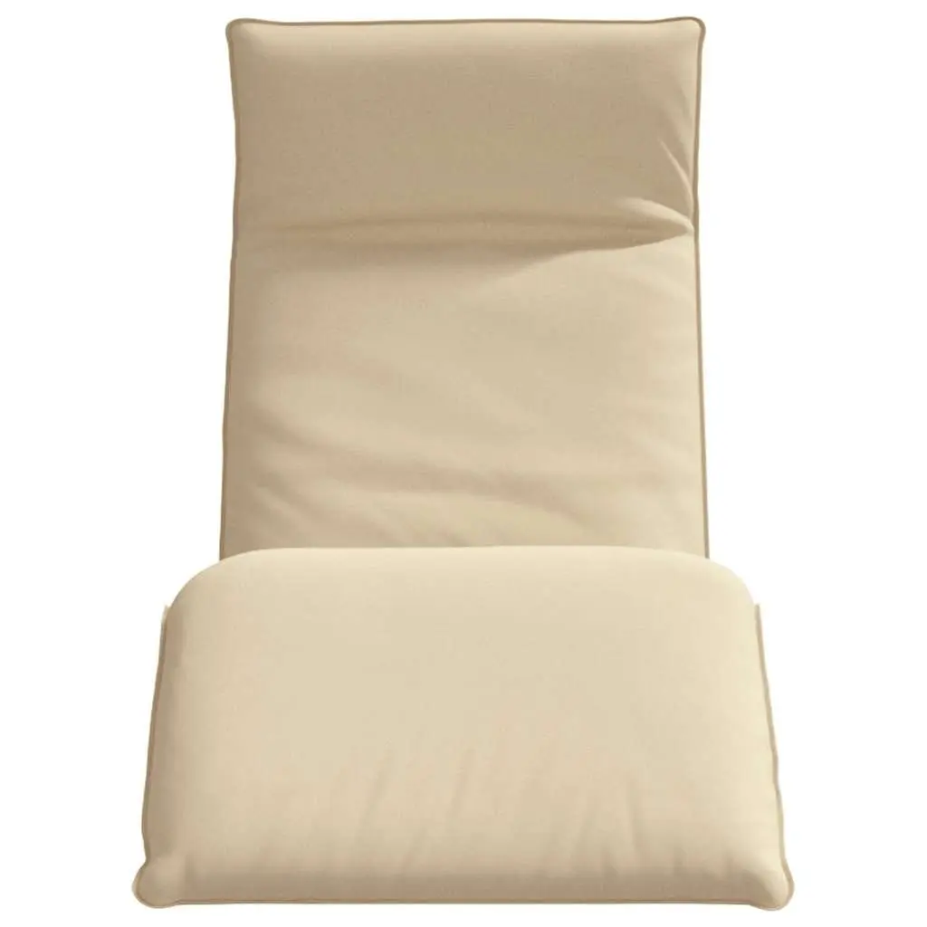 Folding Sun Lounger Beige Reclining Outdoor Chair 175 x 54 x 8.5 cm