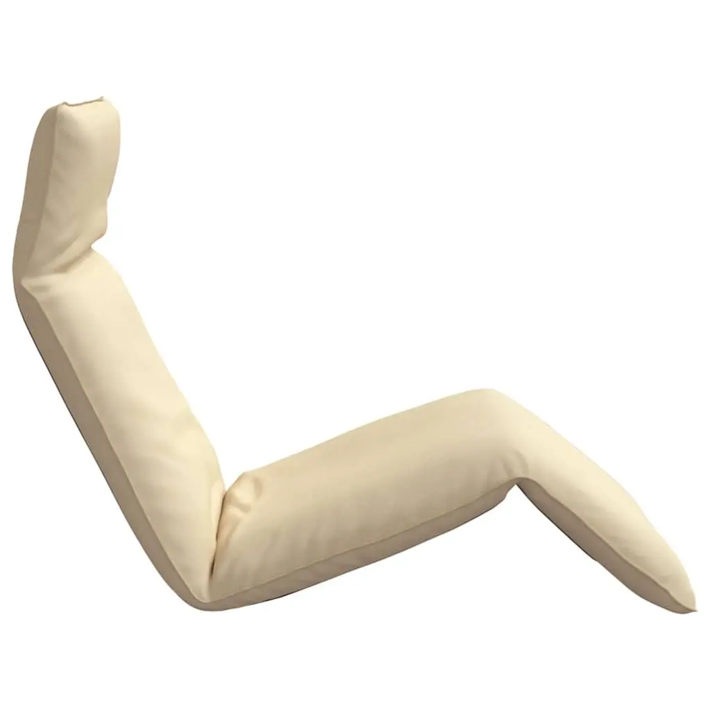 Folding Sun Lounger Beige Reclining Outdoor Chair 175 x 54 x 8.5 cm