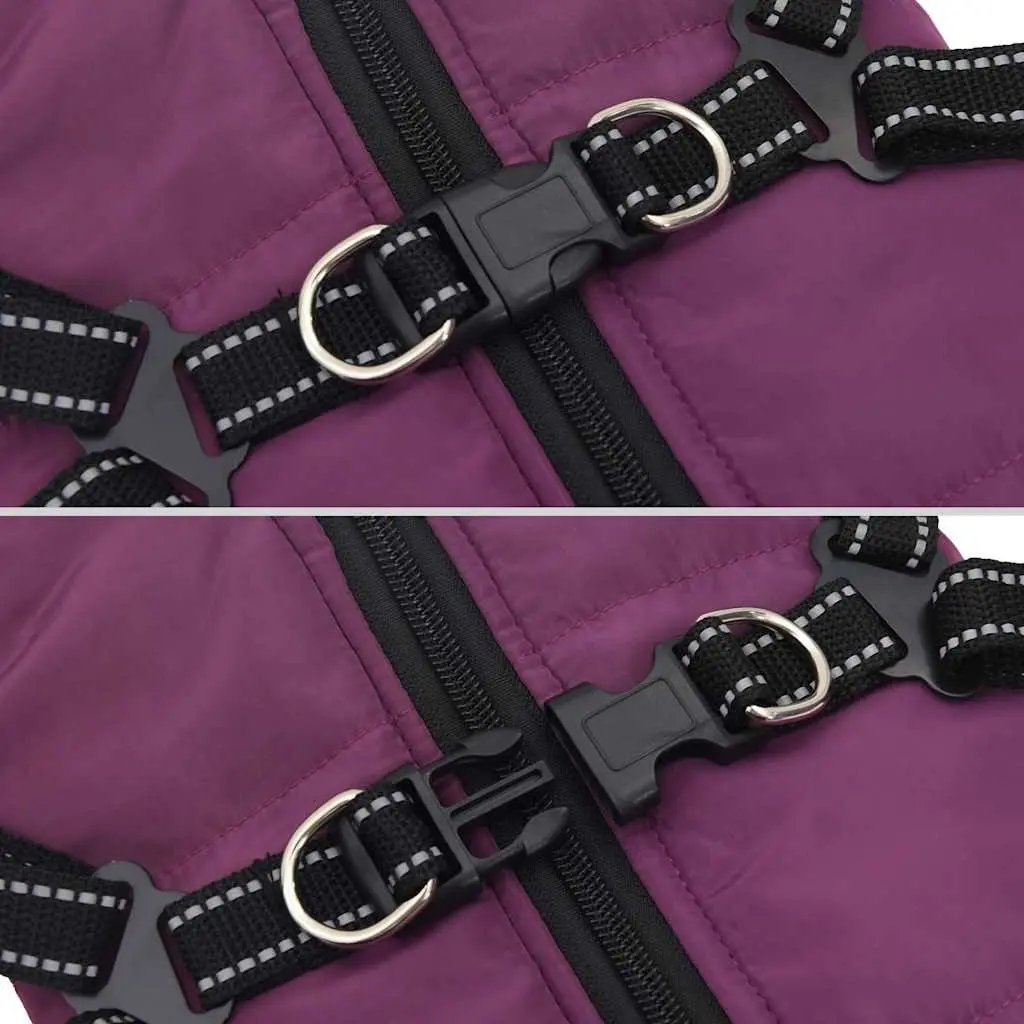 Dog Coat with Built-in Harness Waterproof Reflective Winter Jacket Pet Apparel M