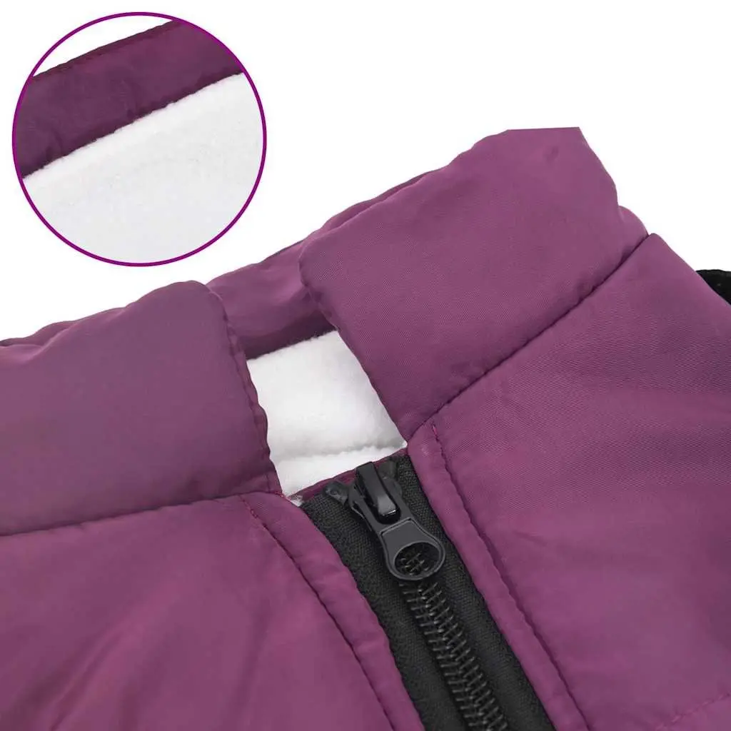 Dog Coat with Built-in Harness Waterproof Reflective Winter Jacket XL Purple