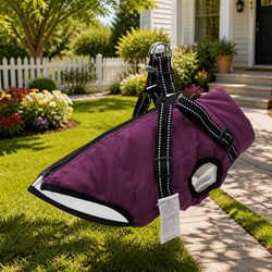Your Dog's New Favorite Coat: Built-in Harness, 2XL Purple