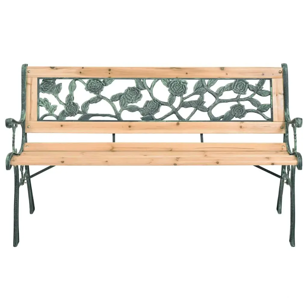 Garden Bench 122cm Outdoor Seating Brown Decorative Patio Wooden Frame Backrest