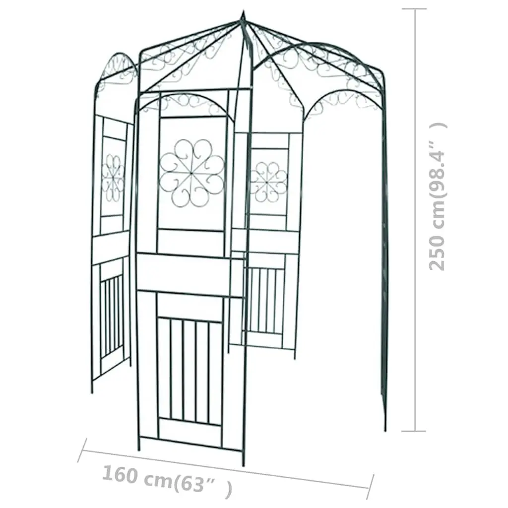 Garden Arch Weather Resistant Wrought Iron Pavilion 250cm