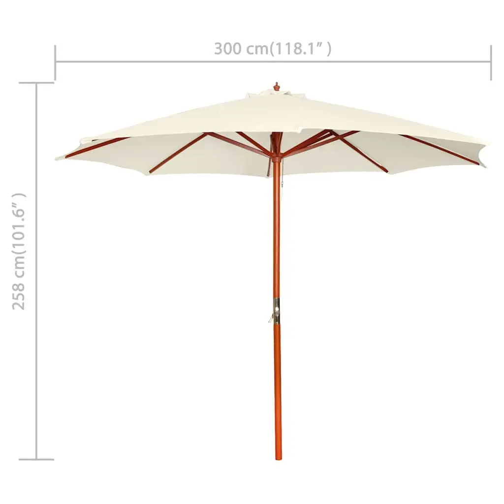 Garden Parasol Outdoor Sunshade Patio Umbrella Shade Canopy White 300x258cm