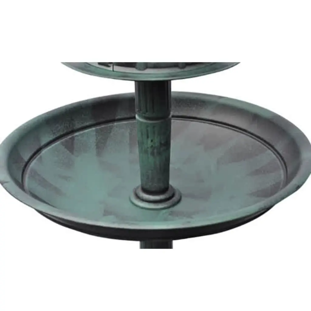 Bird Bath and Feeder Solar Light Green Garden Decor Outdoor Patio Balcony