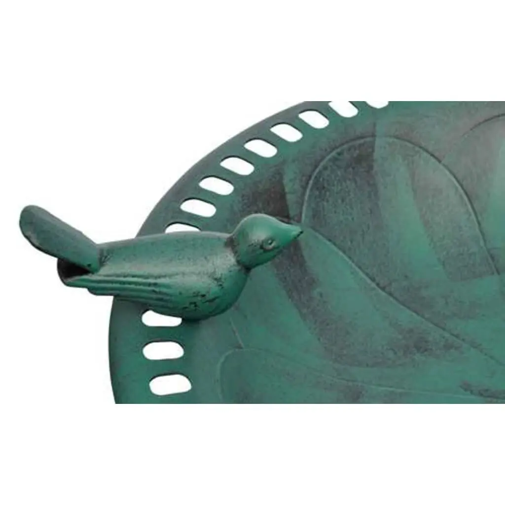 Bird Bath Decorative Green Outdoor Patio Balcony Water Basin with Bird