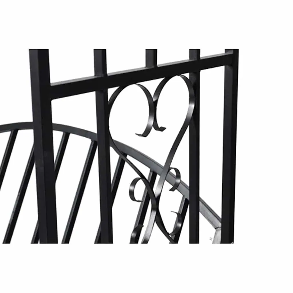 Garden Arch with Integrated Bench Black