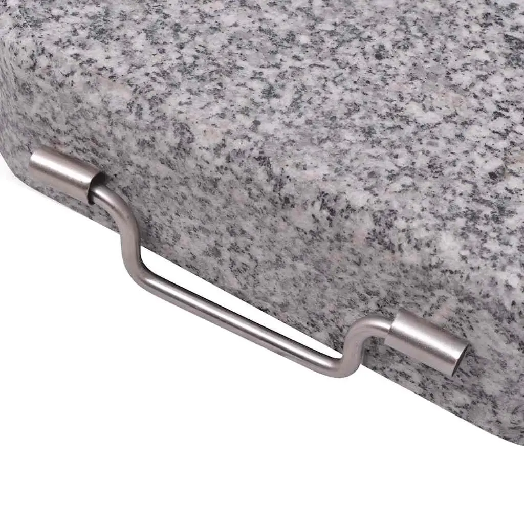 Parasol Stand Grey 45cm Polished Granite Stainless Steel Outdoor Umbrella Base