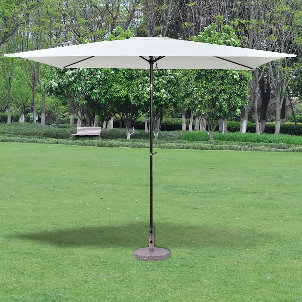 Parasol Stand Grey 45cm Polished Granite Stainless Steel Outdoor Umbrella Base