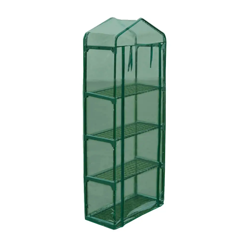 Greenhouse Portable Outdoor with Transparent Green Cover 69 x 32 x 160 cm 4 Shelves