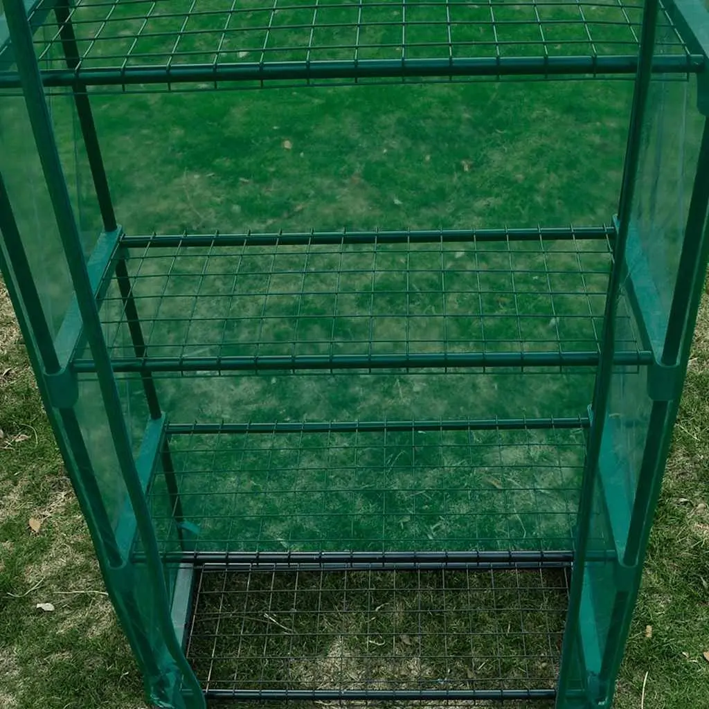 Greenhouse Portable Outdoor with Transparent Green Cover 69 x 32 x 160 cm 4 Shelves