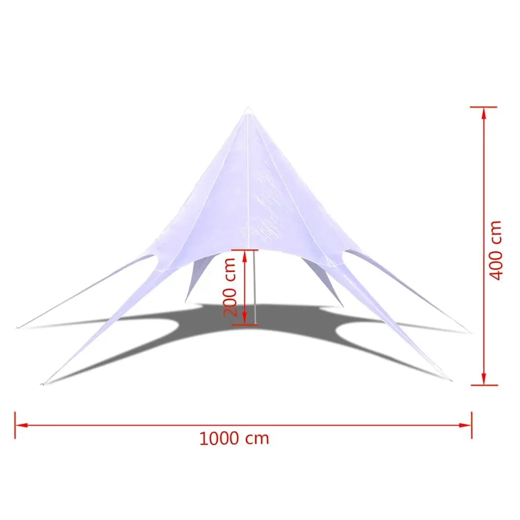 Hexagon Star Gazebo Pavilion UV-Resistant Weather-Resistant 10m Diameter White