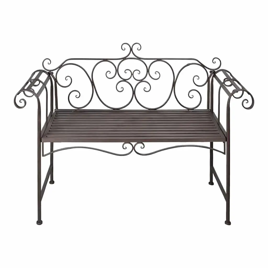 Garden Bench Metal Frame Weatherproof 132cm