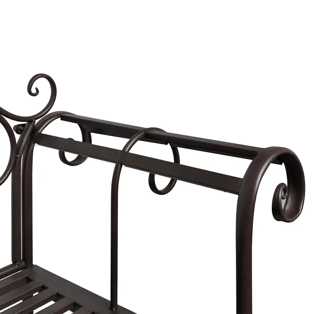 Garden Bench Metal Frame Weatherproof 132cm
