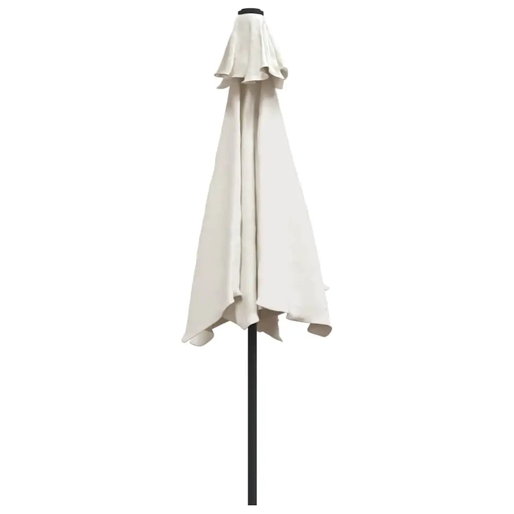 Garden Parasol UV Protection 3m White Outdoor Shade Steel Pole