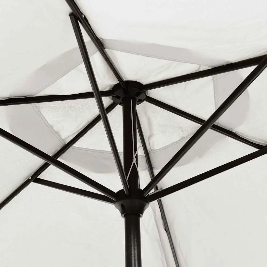 Garden Parasol UV Protection 3m White Outdoor Shade Steel Pole