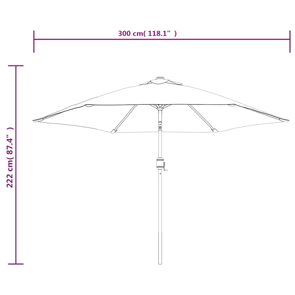 Garden Parasol UV Protection 3m White Outdoor Shade Steel Pole