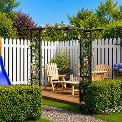 Friendly Black Garden Arch for Climbing Plants and Roses