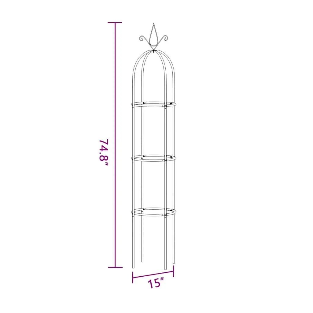 Garden Arch Towers Set 2 Pieces Iron Construction Weather Resistant Green