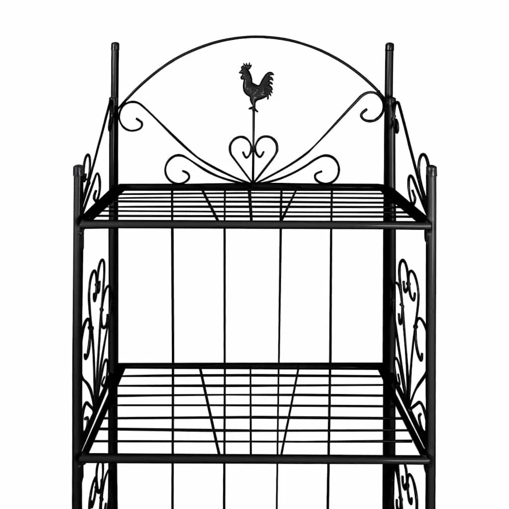 4-Tier Black Plant Rack