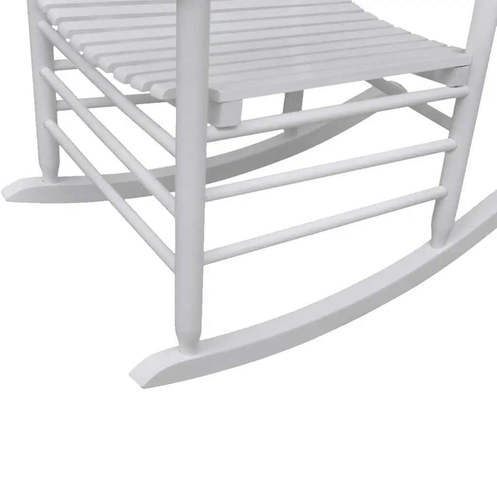 Rocking Chair Curved Seat Wooden Armchair White Indoor Outdoor